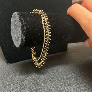 Gold and Black Beaded Bracelet